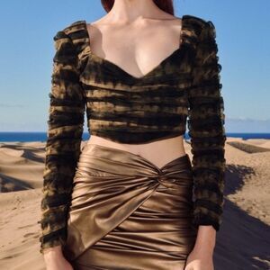 Zara Corsetry Tulle Crop Top Size Large
